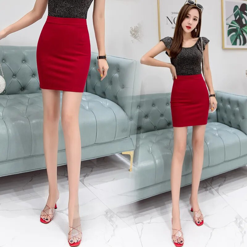 2023 m. naujos mados biuro moteriškas sijonas su pieštuku pavasario vasara Elegantiškas aukšto juosmens paketas klubų sijonai Moteriški oficialūs trumpi sijonai