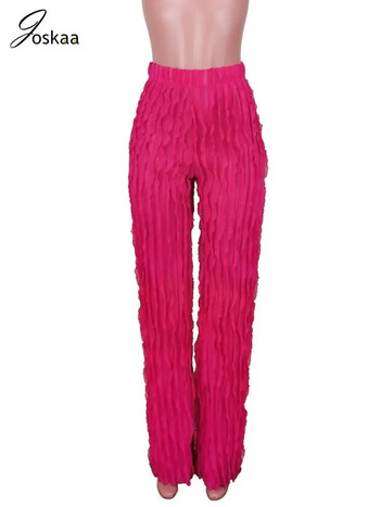 Joskaa Sexy Ruffles Patchwork Παντελόνι Γυναικείο Hipster ψηλόμεσο ίσιο παντελόνι Φθινόπωρο 2023 Γυναικείο πάτο Y2K Streetwear