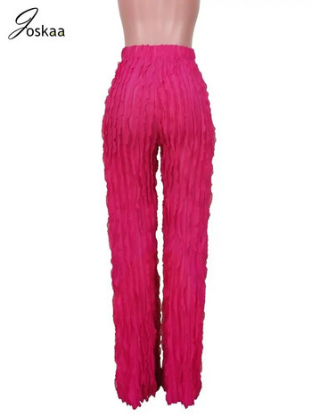 Joskaa Sexy Ruffles Patchwork Παντελόνι Γυναικείο Hipster ψηλόμεσο ίσιο παντελόνι Φθινόπωρο 2023 Γυναικείο πάτο Y2K Streetwear