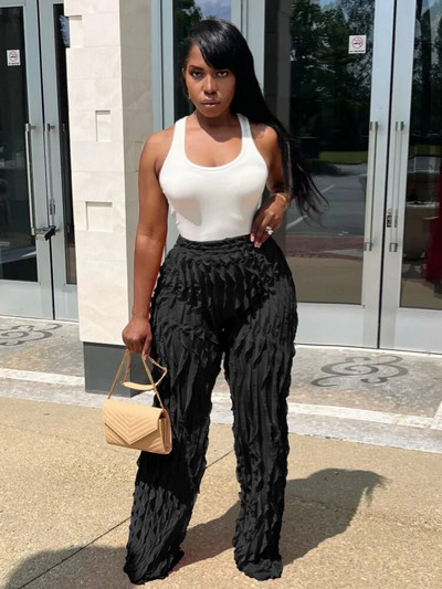 Joskaa seksikad volangidega püksid, naiste hipsterid, kõrge vöökohaga sirge säärega püksid, sügis 2023, naiste alaosad Y2K tänavarõivad