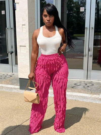 Joskaa seksikad volangidega püksid, naiste hipsterid, kõrge vöökohaga sirge säärega püksid, sügis 2023, naiste alaosad Y2K tänavarõivad