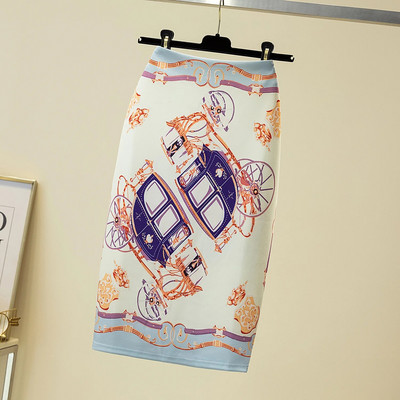 Vasaros naujos mados Seksualūs pieštuku skirti klubų sijonai Moterims su raštu aukštu juosmeniu iki kelių biuro moteriška elegantiška plona midi kūno suknelė