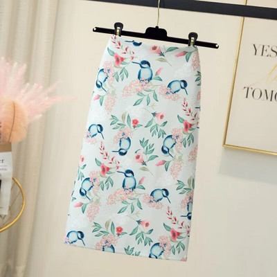 Vasaros naujos mados Seksualūs pieštuku skirti klubų sijonai Moterims su raštu aukštu juosmeniu iki kelių biuro moteriška elegantiška plona midi kūno suknelė