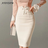 Naiste vanamood, suvised valged seelikud kõrge vöökohaga pliiatsseelikud naistele elegantsed kummardus vabaaja Bodycon midiseelikud jupe femme