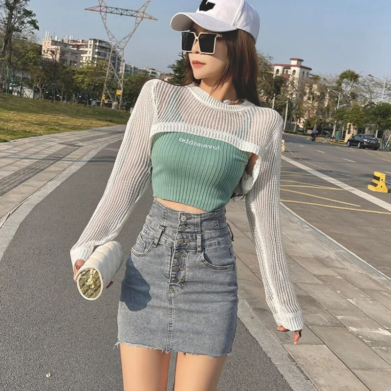 Lühikesed Gyaru teksaseelikud naistele Kitsa ümbrisega Seksikad minirõivad Naiste teksaseelik kõrge vöökohaga Harajuku odav A Line Trend Y2k V