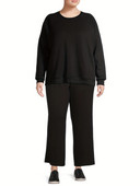 Kevadised ja sügisesed naiste suures suuruses tänavastiilis kõrgvenivad moedisain kõrge vöökohaga sirged püksid