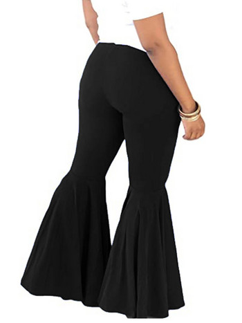 Νέο plus size γυναικείο μοντέρνο παντελόνι με καμπάνα από πλεκτό ύφασμα μονόχρωμο παντελόνι το καλοκαίρι του 2023