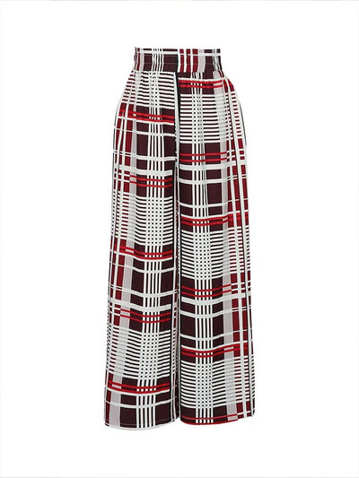 Didelio dydžio 2023 m. mados tendencijų kelnės Moteriškos pavasarinės kelnės aukštu juosmeniu dryžuotos plačios kelnės Laisvalaikės vasarinės moteriškos elastinės juosmens kelnės