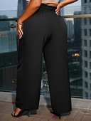 2023. aasta suvi uued naiste pluss-suuruses pendelrände moe-stiilis nööriga disainiga ühevärvilised püksid