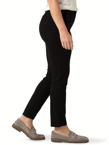 2023 нови дамски големи размери плетени високоеластични платове High Street Style едноцветни прави панталони деветминутни панталони