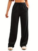 Pavasario/vasaros naujos moteriškos plius dydžio priemiestinio stiliaus kišeninės mados stiliaus laisvos tiesios kelnės ir kelnės