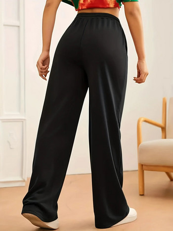 Пролетно/лятни нови дамски свободни прави панталони и панталони с джоб в моден стил с големи размери