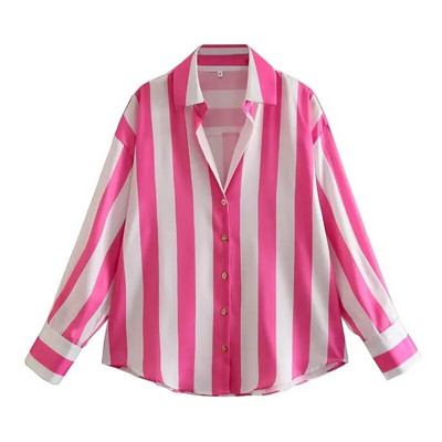 TRAF pavasario naujos mados satininiai marškiniai palaidinė Moteriška vientisa vintažinė palaidinė moteriška palaidinė ilgomis rankovėmis Y2K laisvi gatvės marškiniai