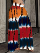 Suures suuruses naiste 2023 vanutatud värviplokk suvesügisene kõrge vöökohaga vabaaja püksid Tänavarõivad kitsad elastsed vöökohaga püksid