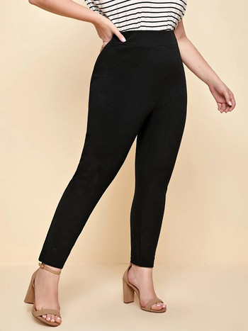 Летни нови големи размери екстремни талия ханш дамски модни фалшиви копчета дизайн темперамент йога панталони панталони с девет точки
