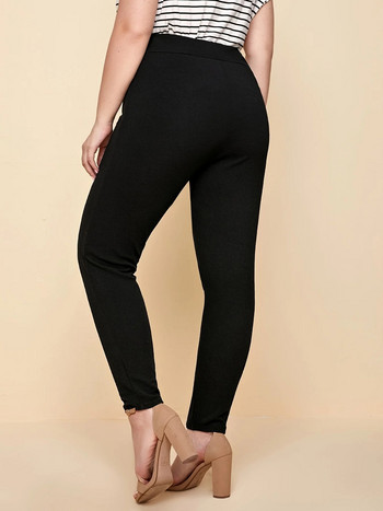 Καλοκαιρινό νέο plus size extreme μέσης γυναικεία μόδα ψεύτικο σχέδιο κουμπιού παντελόνι γιόγκα παντελόνι εννέα πόντων
