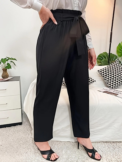 Vară, noi femei, plus-size, rochie de afaceri în stil european și american, temperament, pantaloni de culoare solidă, pantaloni în nouă puncte