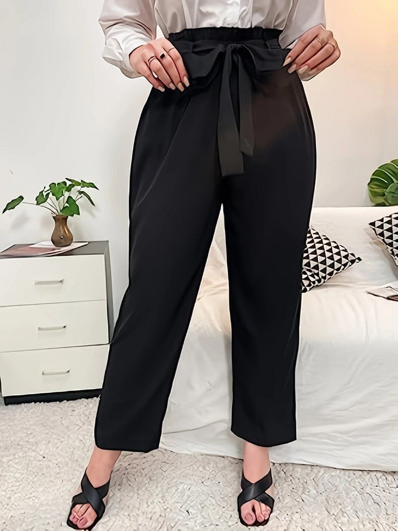 Suvised uued naiste pluss-suuruses Euroopa ja Ameerika stiilis ärikleit temperament ühevärvilised püksid üheksa punktiga püksid