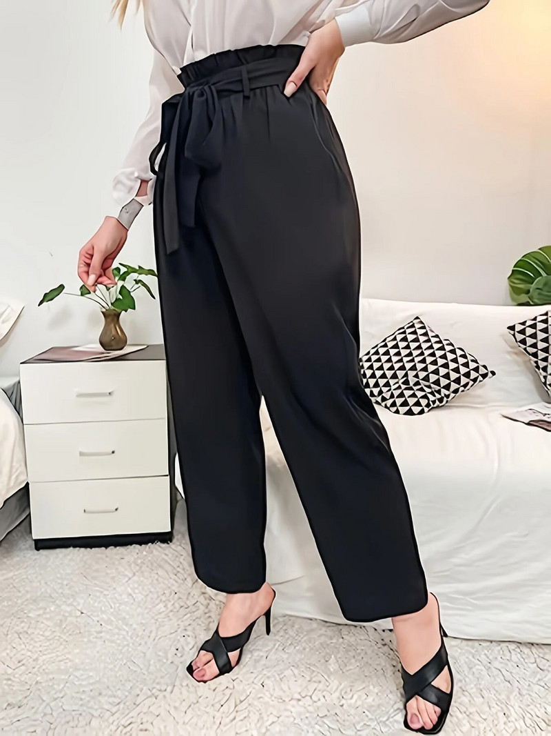 Suvised uued naiste pluss-suuruses Euroopa ja Ameerika stiilis ärikleit temperament ühevärvilised püksid üheksa punktiga püksid