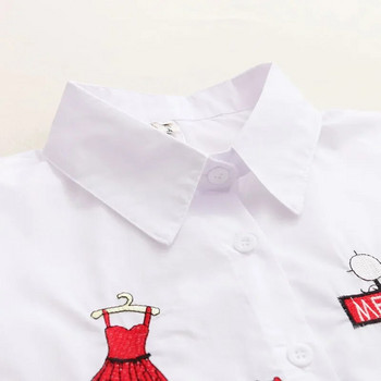 Νέα λευκή γυναικεία μπλούζα 2023 Μακρυμάνικη μπλούζα με βαμβακερό κέντημα Lady casual σχέδιο με κουμπί γυναικείο πουκάμισο 5083