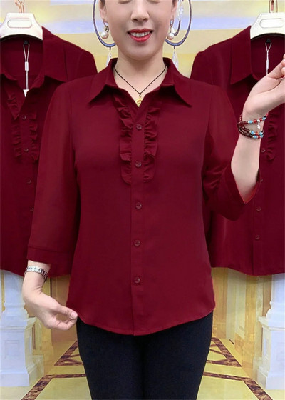 Moodne ühevärviline lahtiste nööpidega kontorisärk naiste suvine V-kaelusega kärbitud varrukatega pullover Topid Elegantsed tänavapluusid 202