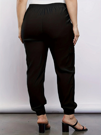 2023 пролет/лято нови дамски спортни панталони с джобен дизайн на крачолите в серия с големи размери