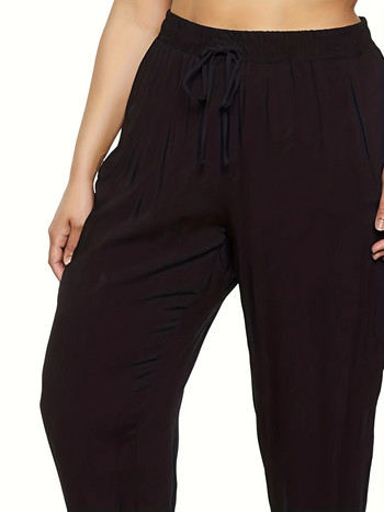 2023 пролет/лято нови дамски спортни панталони с джобен дизайн на крачолите в серия с големи размери