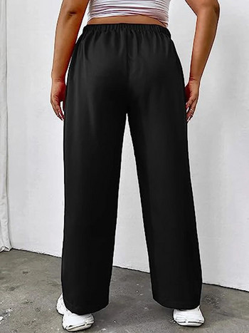 Нови летни дамски широки панталони с широки крачоли в европейски и американски стил с джобен дизайн