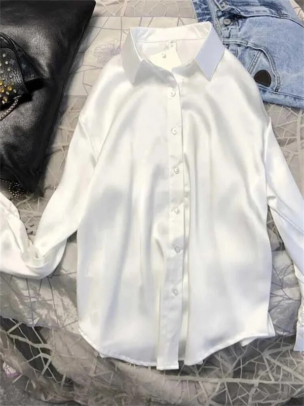 Eotvotee SATIN pikkade varrukatega pluusi nööbiga särk naiste 2023. aasta suvi, uued naiste elegantsed topid Kvaliteetsed naissiidid kontoris