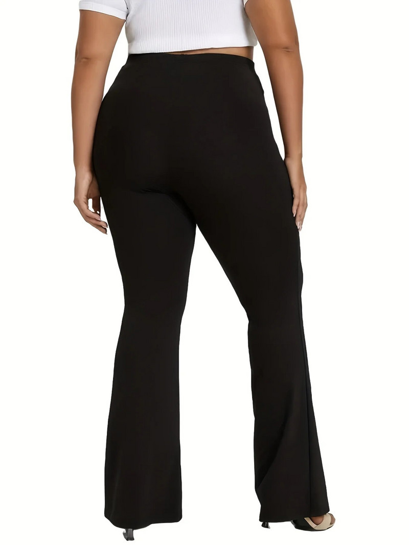 Suvised uued naiste pluss-suuruses Briti stiilis moepüksid, disainiga ühevärvilised laienevad püksid