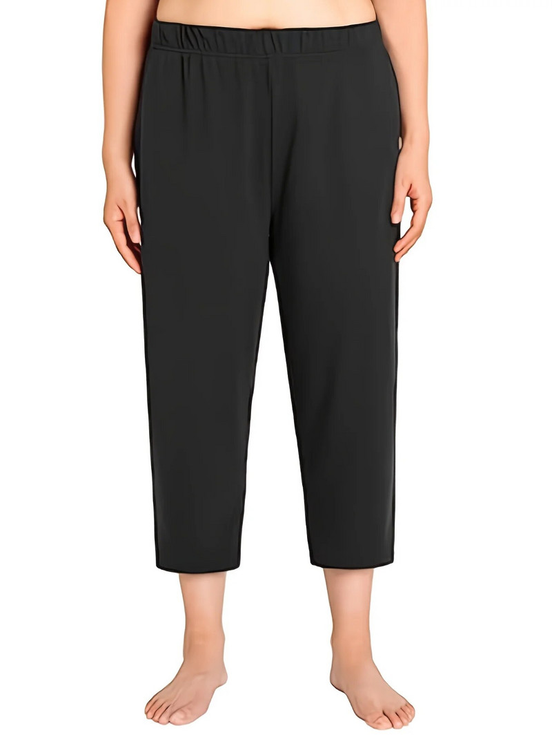 Καλοκαίρι 2023 νέο plus-size γυναικείο πλεκτό υφασμάτινο παντελόνι μόδας με σχέδιο μόδας capri