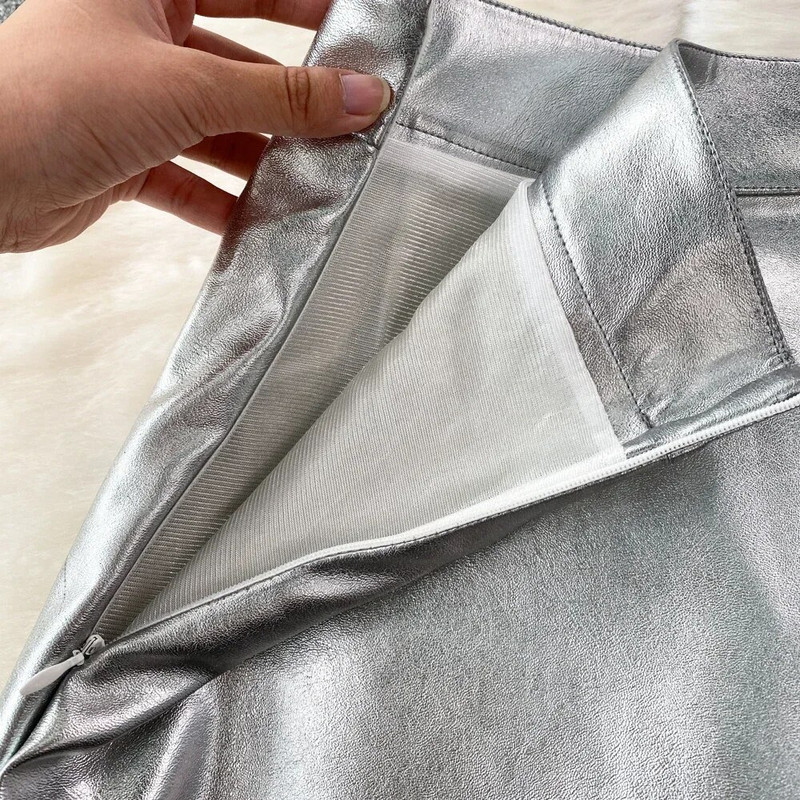 PU odinis sijonas moteriškas netaisyklingas aukštu juosmeniu rudeninis moteriškas mini sijonas su šortais Moteriškas BUD apvalkalas Goth sijonas Dropshipping