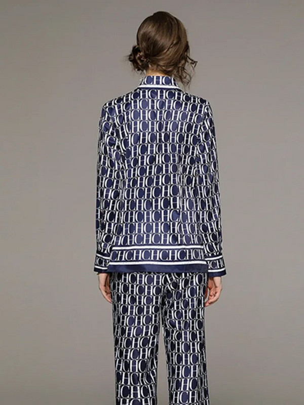 Mados Raštai Kasdieniai negabaritinės raudonos palaidinės Pavasaris Vasara Colorblock Print Ilgomis rankovėmis Šifono viršūnės Laisvi marškiniai Blusas Mujer