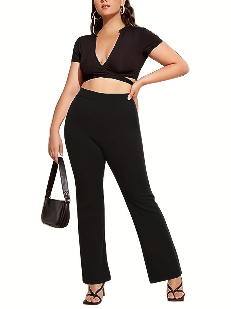 Καλοκαιρινό νέο γυναικείο plus-size ευρωπαϊκό και αμερικανικό στυλ επαγγελματικό φόρεμα ιδιοσυγκρασία παντελόνι μονόχρωμο παντελόνι εννέα πόντων