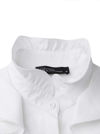Стилни асиметрични горнища, дамски пролетни блузи ZANZEA 2023 Ежедневни блузи с копчета, дамски ризи с дълги ръкави с ревери, извънгабаритни