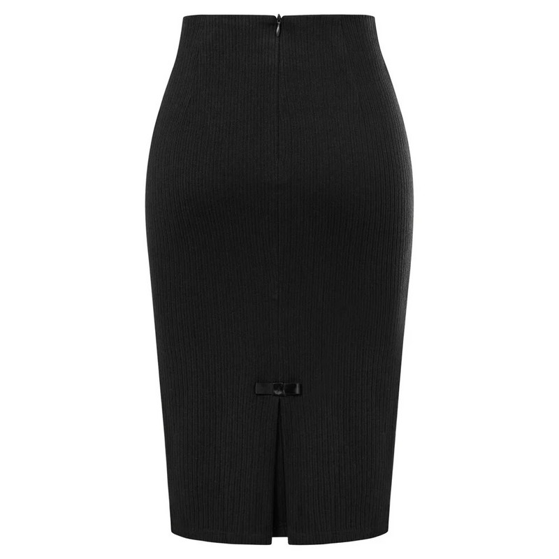 BP moteriškas sijonas senovinis velvetas aukštu juosmeniu žemiau kelių Bodycon sijonas tvirtas iš abiejų pusių suskirstytas lankas Dekoratyvinis sijonas su klubais