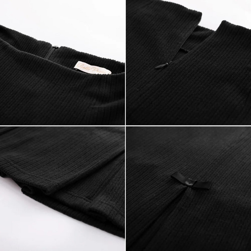 BP moteriškas sijonas senovinis velvetas aukštu juosmeniu žemiau kelių Bodycon sijonas tvirtas iš abiejų pusių suskirstytas lankas Dekoratyvinis sijonas su klubais