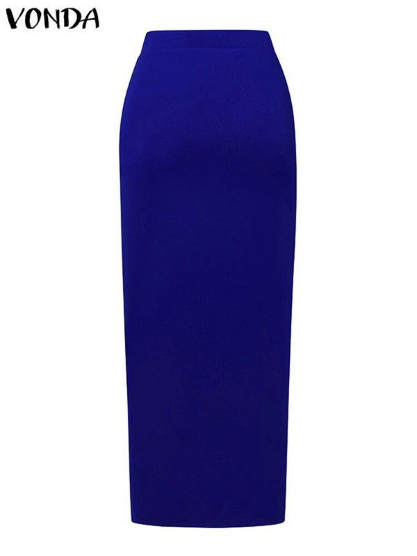 2023 VONDA seksikas pakett puuseelik Elegantne kontori pikad seelikud naiste sügisene kõrge vöökohaga nööbid, ühevärvilised vabaaja õhukesed põhjad