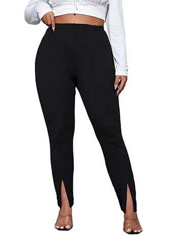 Лято 2023 ново дамско облекло големи размери високоеластичен плътен плътен панталон с елегантен стил и тесни панталони