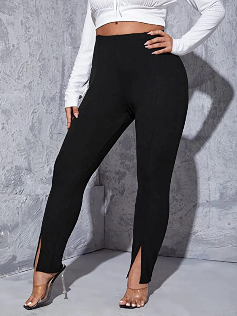 2023. aasta suve uued naisterõivad pluss suuruses kõrge elastsest riidest ühevärvilised elegantse stiiliga kitsad püksid