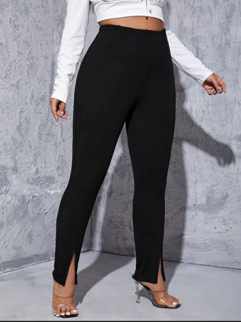 2023. aasta suve uued naisterõivad pluss suuruses kõrge elastsest riidest ühevärvilised elegantse stiiliga kitsad püksid