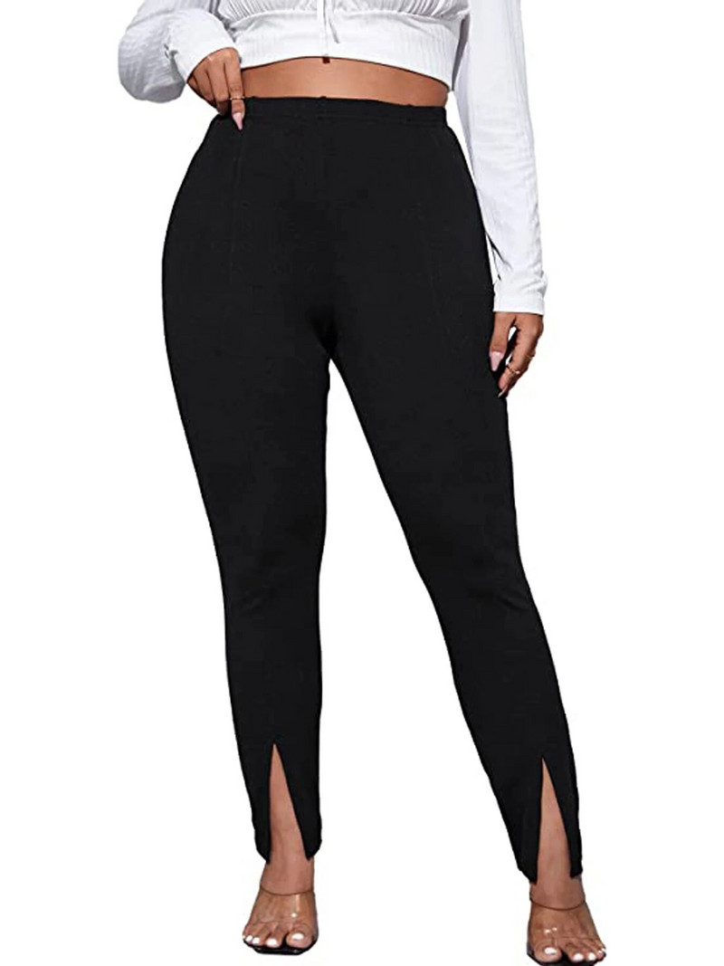 2023. aasta suve uued naisterõivad pluss suuruses kõrge elastsest riidest ühevärvilised elegantse stiiliga kitsad püksid