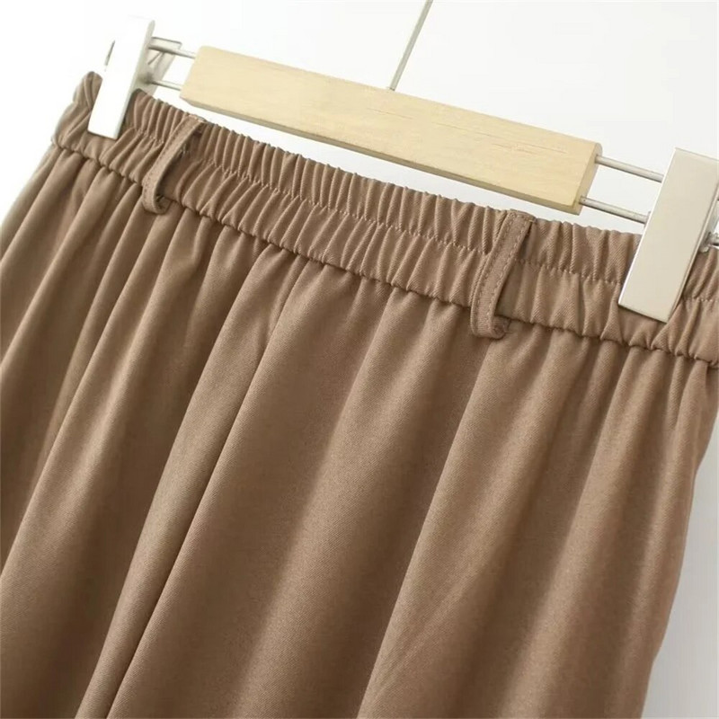 Didelio dydžio 2023 rudens naujos moteriškos europietiško ir amerikietiško stiliaus universalios mados laisvalaikio elastingos juosmens kostiumo kelnės