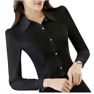 Madingi korėjietiški ploni raudoni biuro marškinėliai rudeniniai moteriški atvartai ilgomis rankovėmis su viena krūtine darbo drabužiai Blusas Elegant Ma'am Top 2XL