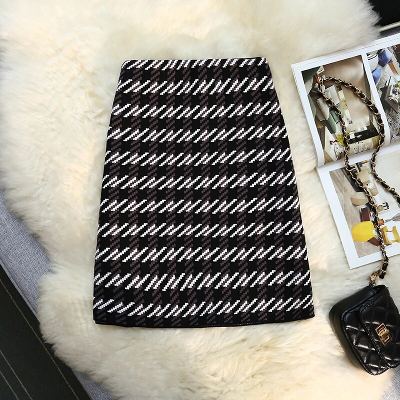 Kootud miniseelik naiste hagijahammas, 3 värvi sügistalvine A-seeria mini seelik vabaaja naiste jaoks, kõik sobivad I644