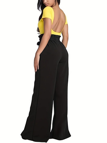Лято 2023 г. нови дамски големи размери модни модни шнурове дизайн едноцветни моп панталони дълги панталони