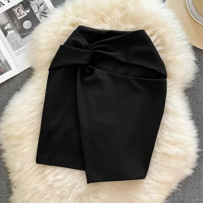 OL miniseelikud naistele kõrge vöökohaga sõlm Elegantne ümbrisega naiste seelik lühikeste pükstega Naiste šikk Seksikas seelik Dropship