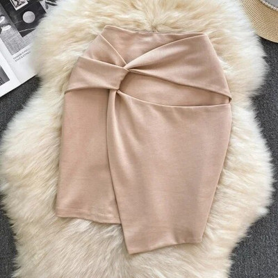 OL miniseelikud naistele kõrge vöökohaga sõlm Elegantne ümbrisega naiste seelik lühikeste pükstega Naiste šikk Seksikas seelik Dropship