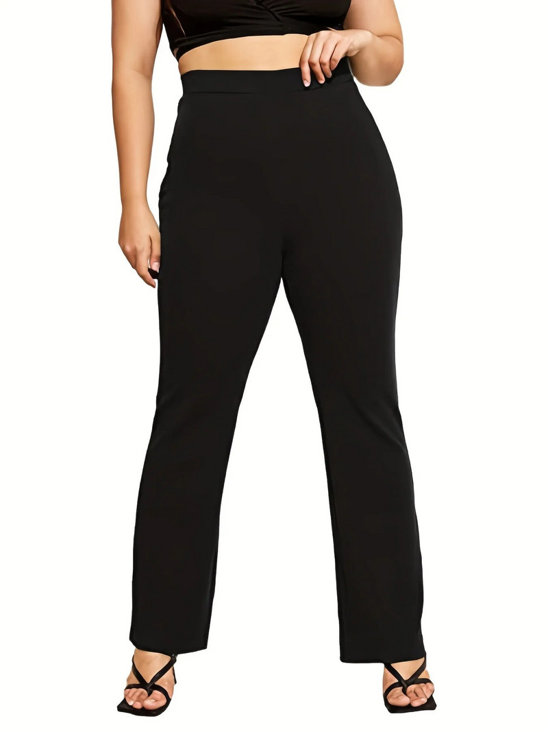 Kevad/suvi uued naiste pluss-suuruses äririietus stiiliga taskumood ekstreemsed vöökohaga puusa ühevärvilised püksid