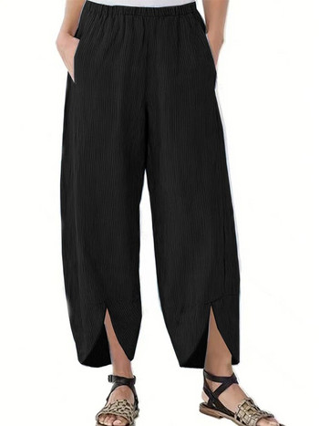 2023 Нови дамски есенни зимни кадифени панталони с широки крачоли Дамски прави топли широки панталони с висока талия